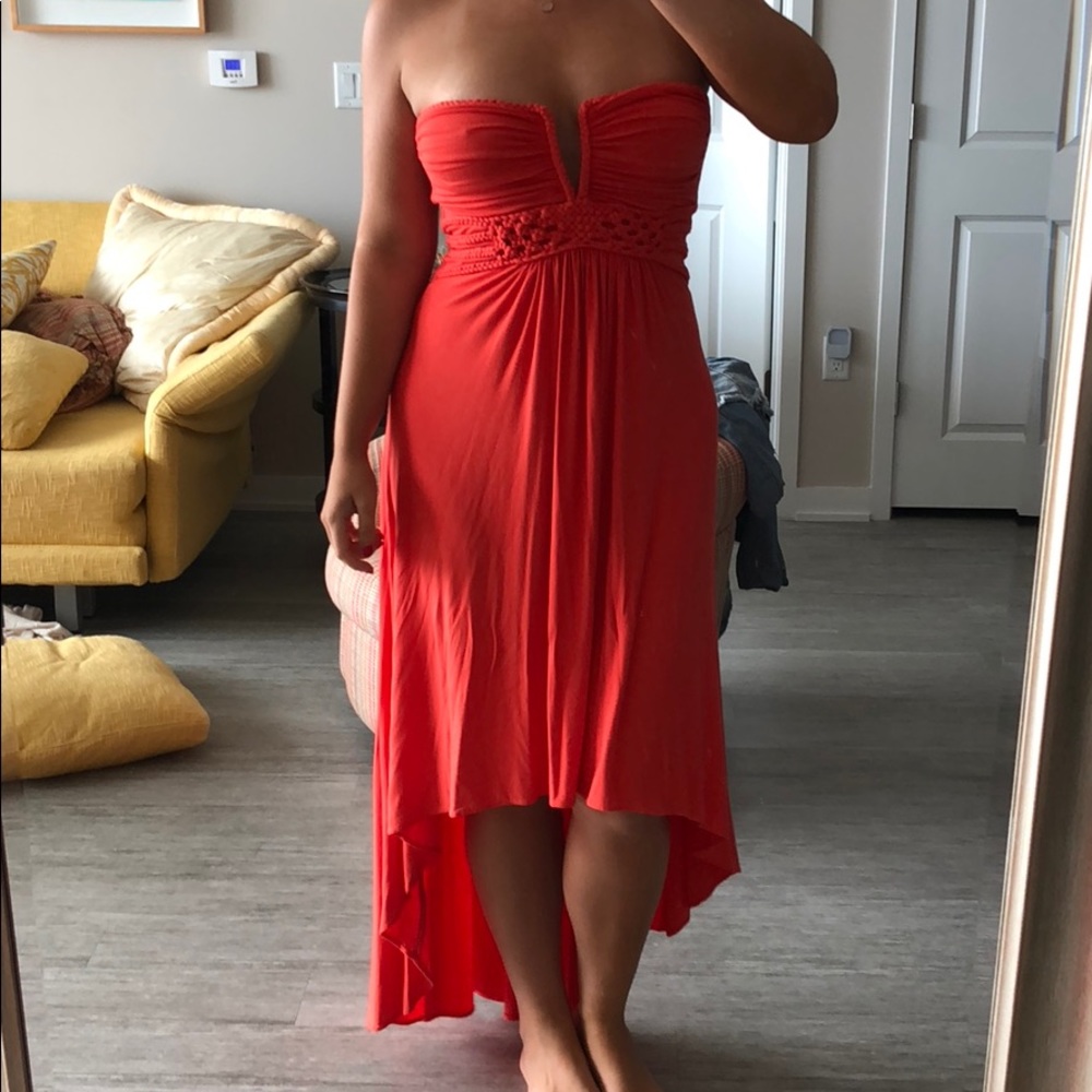 Sky High Low Strapless Braided Dress Size Medium